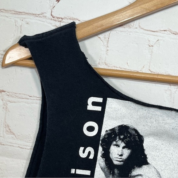 Vintage Jim Morrison Tank Top Womens Medium Black  Sleeveless Band Double Sided - Picture 8 of 12
